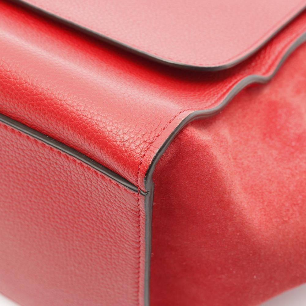 Celine Handbag Red Trapeze Leather Suede - Picture 5 of 7